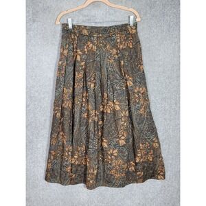 Vintage Erfo Special Line Wool Maxi Skirt Womens Size 40 Brown Green Autumn Leaf